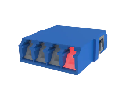 Rufe LC Quadplex Fiber Optic Adapter, Blue - Nunin VFL