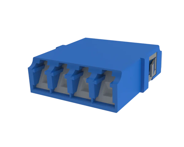 Adaptador de Fibra Óptica Duplex LC com Obturador, Verde - Vista Frontal