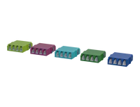 Rufe LC Quadplex Fiber Optic Adapters, Lemun tsami, Erika Violet, Aqua, Green da Blue