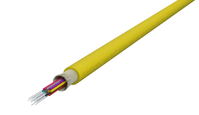 TightBEND™ 12 Vesel Binne-/Buite Styfgelaagde Kabel, Enkelmodus, Geel