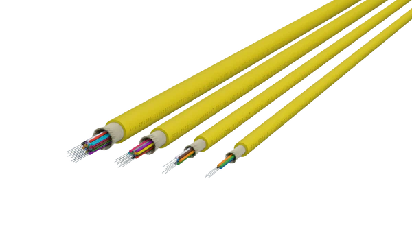 TightBEND™ 12 Vesel Binne-/Buite Styfgelaagde Kabel, Enkelmodus, Geel