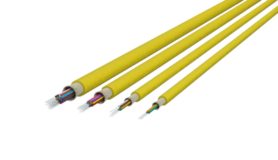 TightBEND™ 4–24 Vesel Binne-/Buite Styfgelaagde Kabel, Enkelmodus, Geel