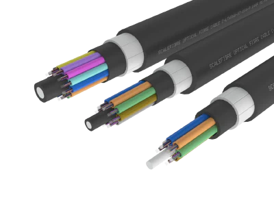 
Câble à fibre optique extérieur à tube libre blindé haute résistance –
PE/PA/PE, 72, 96 et 144 fibres