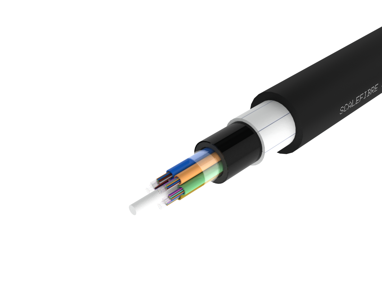 Non-Metallic Armored Armored Loose Tube Outdoor Fiber Cable – PE/PA/PE Jacket, 72, 96 na 144 Fiber
