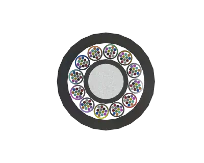 Câble à fibre optique mini-tube à structure libre 144F, section transversale