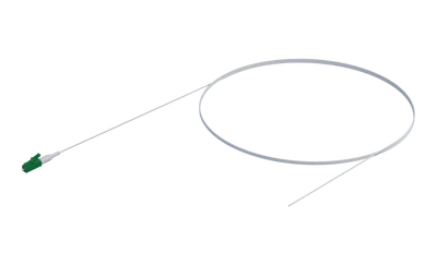 Pigtail de fibra óptica monomodo com buffer de 900 µm, LC/APC
