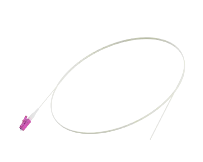 Pigtail de fibra óptica OM4 com buffer de 900 µm, LC/UPC, Erika Violet