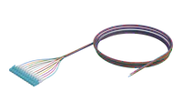 Pigtail de fibra óptica OM4 com buffer de 900 µm, LC/UPC, Aqua, colorido, pacote com 12 unidades