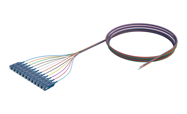 900um Gebufferde Enkelmodus Optiese Vesel Pigtail, LC/APC, Gekleurd 12 Pak