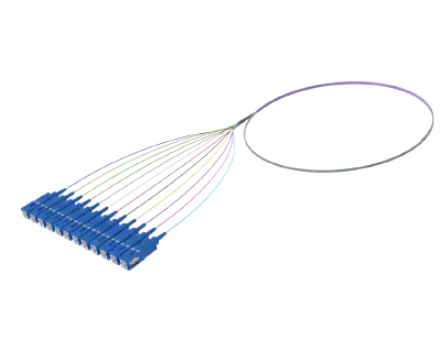 Pigtail optique à ruban flexible, 12 fibres, SC/UPC