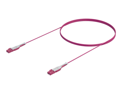 OM4 Single Cord Duplex Patch Cord - LC/UPC to LC/UPC, Erika Violet
