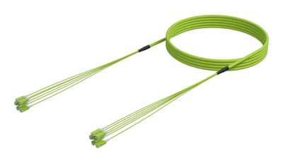 Haɗaɗɗen Kebul na Fiber SC/UPC-SC/UPC da Aka Riga Aka Sanya wa Mahaɗi, OM5, Kore Mai Haske (Lime Green)